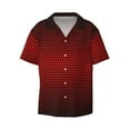 thumbnail image 2 of Lsque Red Geometric print Men's Cuban Collar Short Sleeve Shirt Summer Beachwear Casual Button Down Fashionable Vacation Leisure Shirt-XX-Large, 2 of 7