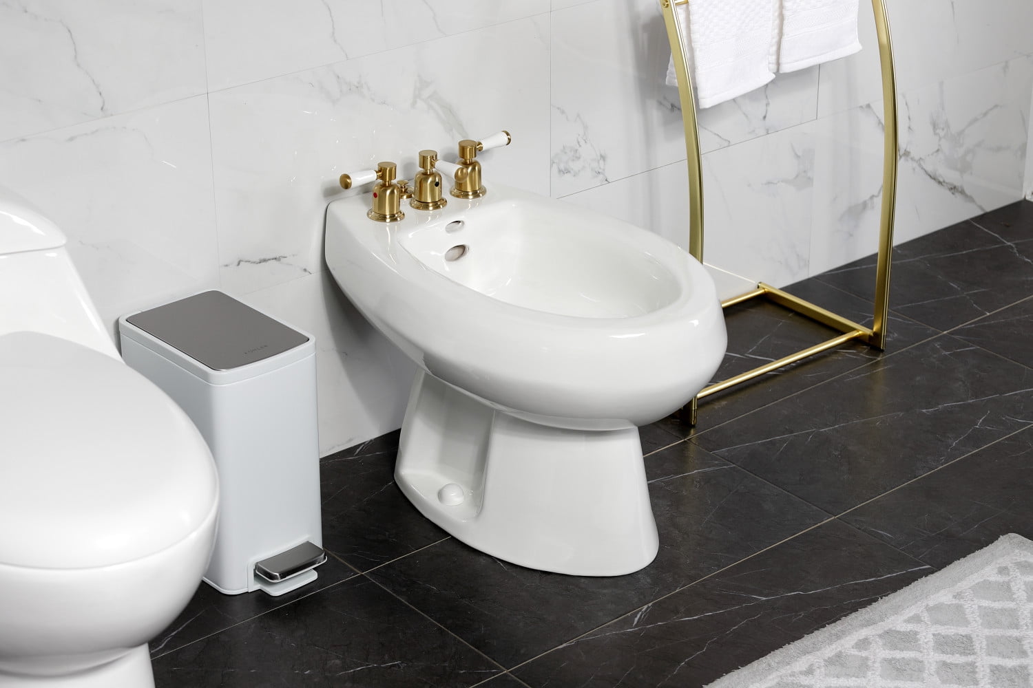 Kingston Brass KB6327DPL Paris Three-Handle Bidet Faucet, Brushed Brass