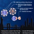 thumbnail image 2 of Gem Stone King 18K Rose Gold Plated Silver Blue Tanzanite  Earrings with Jackets for Women | 1.80 Cttw | Gemstone December Birthstone | Round 6MM, 2 of 6