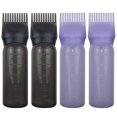 thumbnail image 1 of FZWONVUC Paquete de 4 botellas aplicadoras de peine de raíz, aplicador de aceite para el cabello, botella aplicadora de peine de aceite para tinte para el cabello, champús, peluquerías (negro+púrpura), 1 of 5