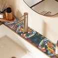 thumbnail image 2 of Yayeee Faucet Mat for Kitchen Sink 30" Diatomite Long Splash Guard Pad, Colorful Goldfish, 2 Pack, 2 of 7