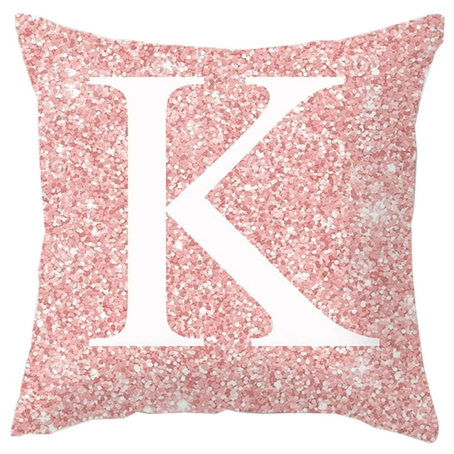 Letter Throw Pillow Cover Decorative Alphabet Pillow Case Cushion Cover for Home