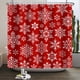 thumbnail image 3 of Decoración del hogar, cortinas, cortinas para puertas, cortinas opacas para dormitorio, cortina de ducha de poliéster con estampado navideño de copos de nieve de invierno para baño., 3 of 3