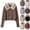 Coffee Cardigan, variant on Women's Zip Up Knit Cardigan Faux Fur Collar Jackets with Long Sleeve Cable Knit Sweater Jacket for Fall Winter Coffee S