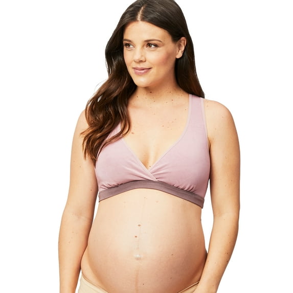 Cake Maternity Milk Bamboo Nursing Sleep Bra, Wirefree Maternity Bra, Mauve, X-Large