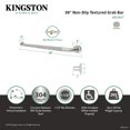 thumbnail image 4 of Kingston Brass GB1236CT Made To Match 36-Inch x 1-1/2-Inch O.D. Stainless Steel Grab Bar in Brushed, 4 of 5