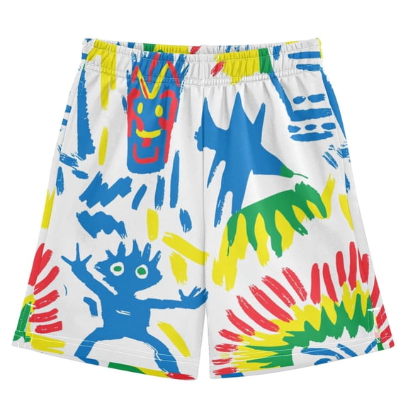 Colorful Minions Athletic Shorts Breathable with Comfort Fit Drawstring Casual Sweatshorts X-Small