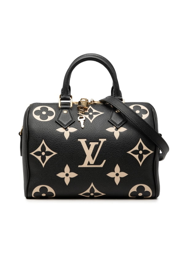 Pre-Owned Louis Vuitton Monogram Empreinte Bicolor Speedy Bandoulire 25 Handbag Shoulder Bag...