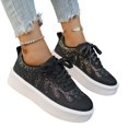 thumbnail image 5 of YOUYEDIAN Platform Shoes for Women Fashion Deco Comfy Casual Round Toe Flats Versatile Lace-up Walking Shoes, 5 of 5
