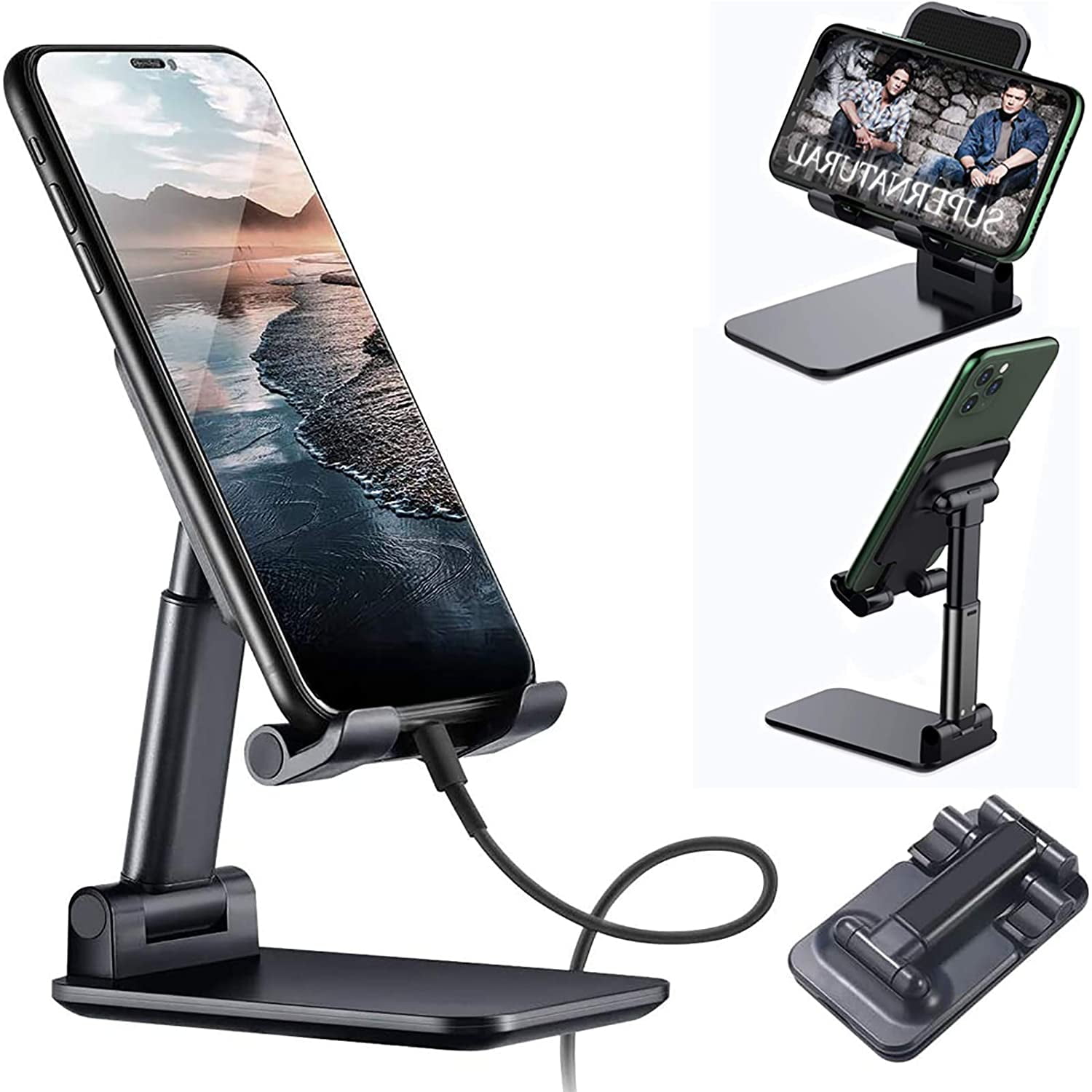 Cell Phone Stand, Foldable Angle Height Adjustable Cell Phone Holder