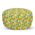 thumbnail image 1 of Summer Pouf Cover with Zipper, Continuous Doodle Style Sunflowers and Pineapples, Soft Decorative Fabric Unstuffed Case, 30" W X 17.3" L, Multicolor, by Ambesonne, 1 of 5