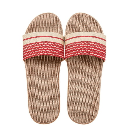 

〖Yilirongyumm〗 Watermelon Red 39-40 Slippers For Women Slippers For Fashion Ladies Women Breathable Bohemia Beach Slip On Shoes Flats Casual Sandals