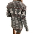 thumbnail image 3 of Cathery Women Christmas Jacquard Knit Dress Cute Christmas Oversized Sweater Dress Loose Pullover Holiday Sweater, 3 of 6