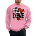 thumbnail image 3 of BVOFAR Valentines Shirts for Men Long Sleeve Plaid Sweatshirts Love Heart Graphic Sweatshirt Oversized Pullover, 3 of 6