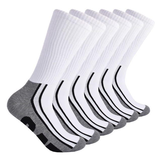 Calcetines Caterpillar para hombre con estampado semiacolchado, 6 unidades, logotipo blanco