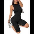 thumbnail image 3 of Mono de una Pieza para Mujer, Sin Mangas, para Hacer Ejercicio, con Control de Abdomen y Pantalones Cortos. Negro M, 3 of 9