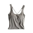 thumbnail image 2 of Jjayotai Workout Tank Tops for Women with Built in Bra, Sleeveless Gym Tops Seamless Athletic Yoga Shirts, Tank Top for Women Clearance Dark Gray^ S, 2 of 4