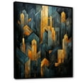 thumbnail image 2 of Designart "Geometric Arches In Black And Gold" Abstract Shapes Floater Framed Wall Art Living Room, 2 of 5