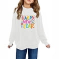 thumbnail image 1 of Chandails en Molleton pour Petites Filles 2025 Coton Manches Longues Col Rond Chandail Chemise pour Enfants Blanc, 1 of 5