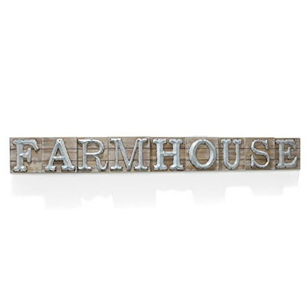 Hawaii Hanging Sign (Barnyard Designs Large Vintage Wooden Farmhouse Sign with Galvanized Metal Lettering | Primitive Country Home Decor, Built in Brackets for Hanging, 59.75