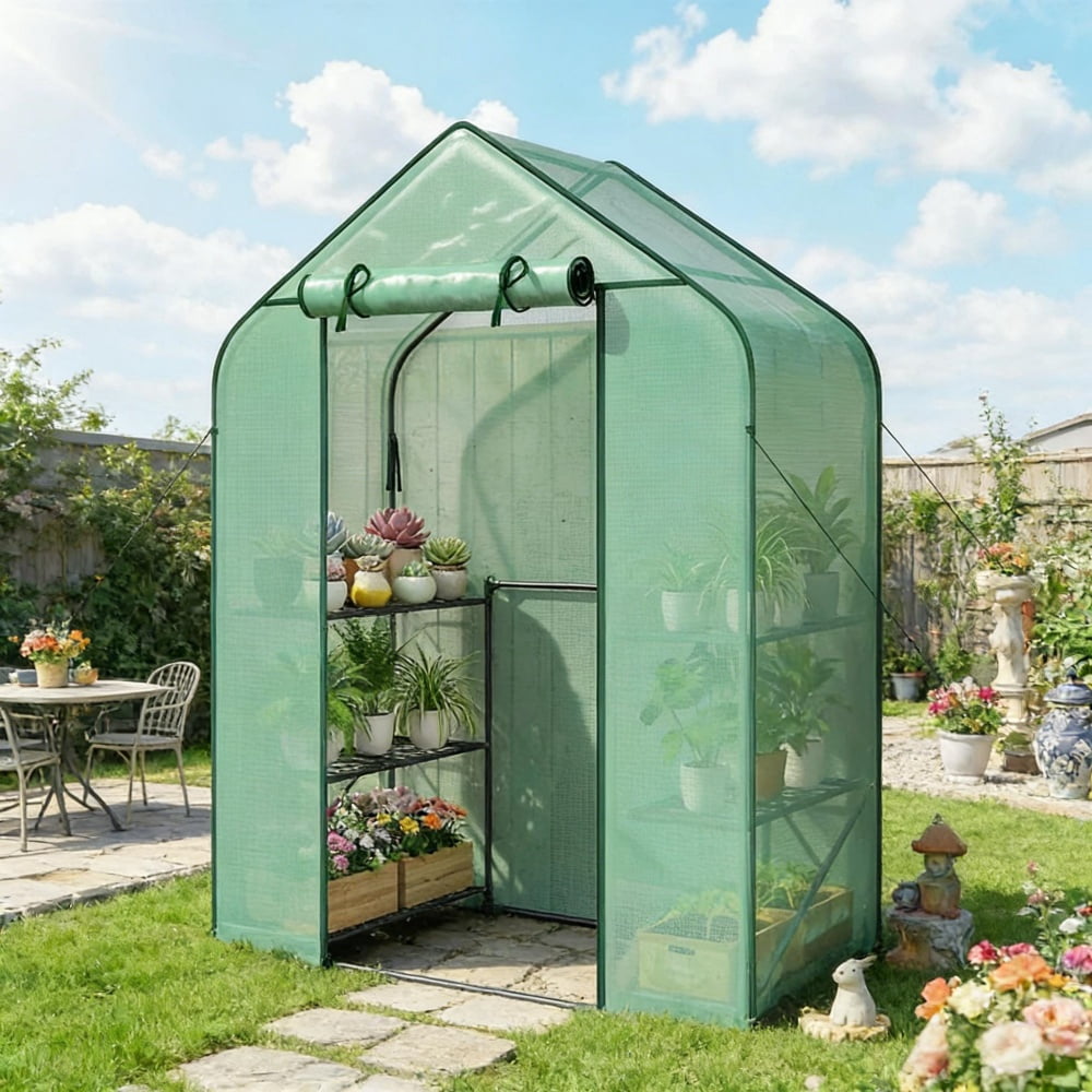 Garden Bed with Mini Greenhouse
