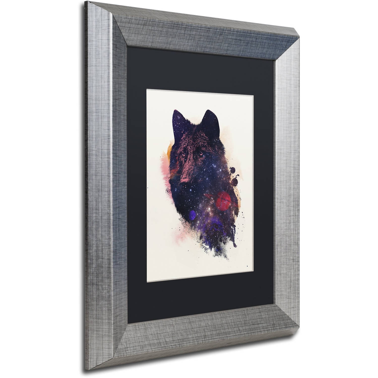 Trademark Fine Art 'Universal Wolf' Canvas Art by Robert Farkas, Black Matte, Silver Frame