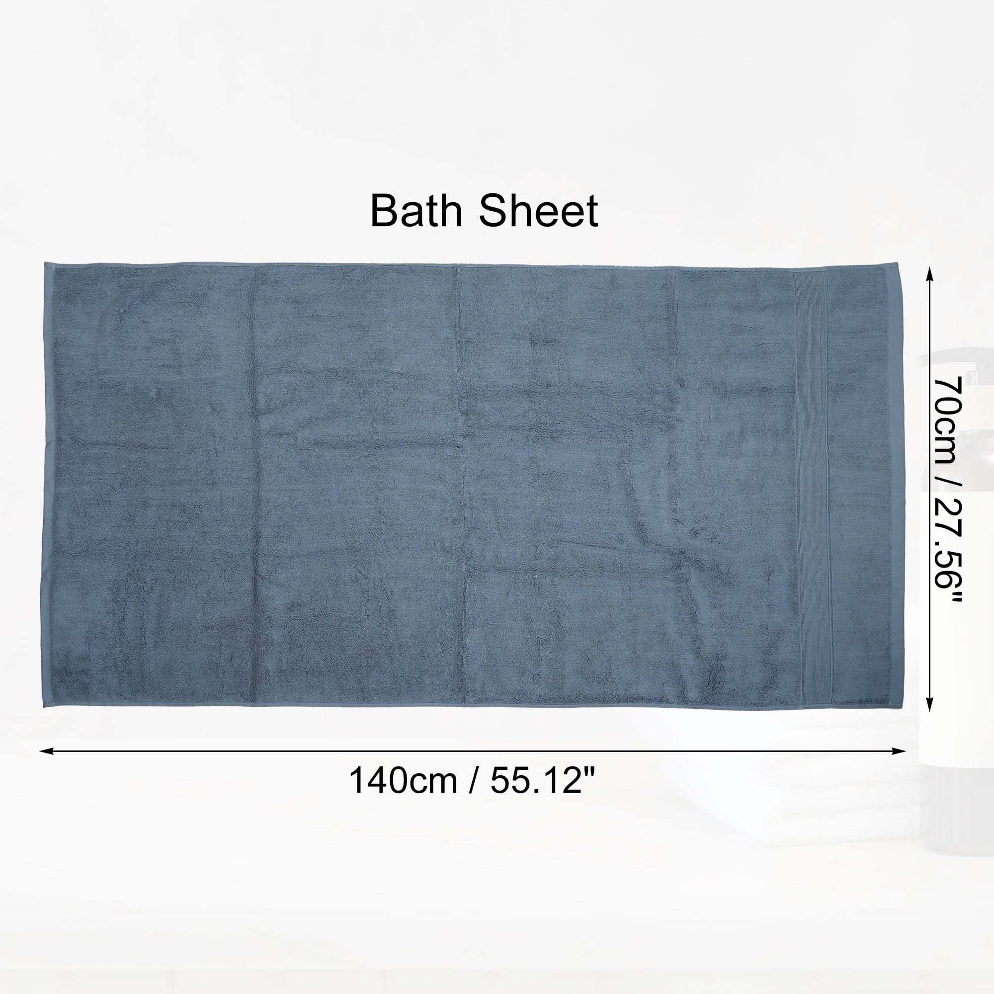 Unique Bargains 1 Pc Cotton Bath Towel Absorbent Cotton Towel 27.56"x55.12" Blue