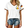 thumbnail image 3 of 2026 Soccer Cup Jersey Unisex, V-Neck Short Sleeve Germany Flag Shield Graphic Top - Breathable Fan Shirt for Men and Women Match Day & Casual Wear White XXL, 3 of 5