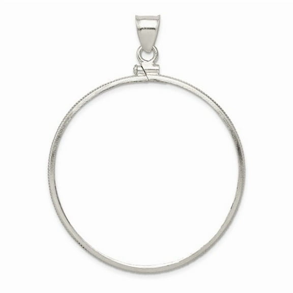 Sterling Silver 40.6 x 3.1mm Plain Coin Bezel Pendant