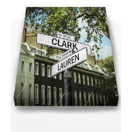 Personalized Names Established Date Street Sign Canvas