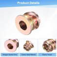 thumbnail image 2 of Paquete de 20 tuercas de inserción roscadas para madera, tuercas de inserción roscadas de conducción hexagonal M4x8mm para muebles de madera [Tono dorado], 2 of 6