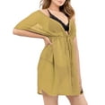 thumbnail image 2 of HAPPY BAY Women's Beachwear Swimsuit Coverups for Women Summer Bikini Sheer Chiffon Cover up V Neck Dress Bathing Suit Swim Beach Cover ups for Swimwear XL-XXL Solid Plain, Beige, 2 of 6