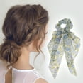 thumbnail image 2 of Unique Bargains 1 Pc Stylish Floral Ribbon Hair Elastics Hair Ties Green Blue, 2 of 5