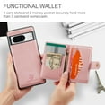 thumbnail image 3 of 2 in 1 Detachable Wallet Back Cover for Google Pixel 9 / 9 Pro, Vintage Premium PU Leather Kickstand Case with Card Holder Pocket & Wireless Charging Slim Phone Cases for Google Pixel 9 / 9 Pro, Pink, 3 of 7