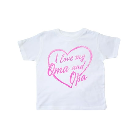 

Inktastic I Love My Oma and Opa in Pink Chalk Heart Gift Toddler Boy or Toddler Girl T-Shirt