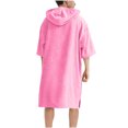 thumbnail image 4 of EQWLJWE Changing Robe,Quick Dry Towel Solid Color Hoodie Absorbent Terry Surf Poncho with Pocket for Beach Swimming Surfing Gift Pink, 4 of 4