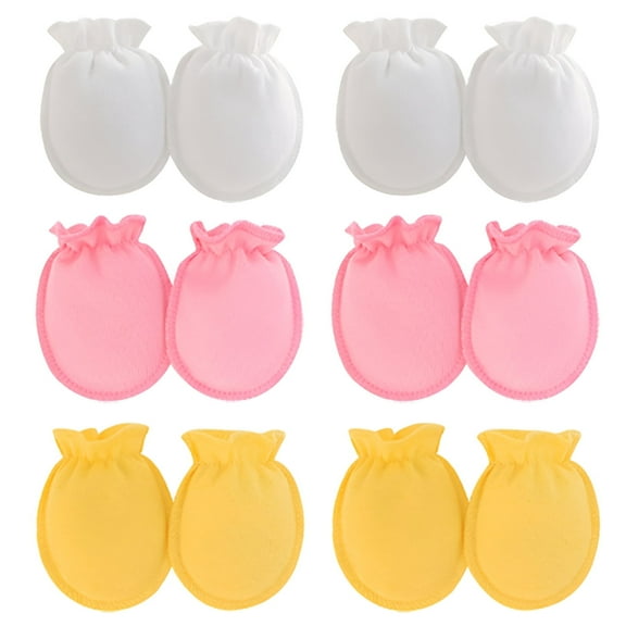 TELOLY 6Pcs Baby Mittens,Great Protection Baby Mittens Newborn,Good Breathability Baby Mittens 0-6 Months,Style1