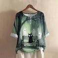 thumbnail image 7 of Godom Halloween T Shirts for Women Oversized Shirt Ghost Graphic Button Casual Short Sleeve Tees, 7 of 7