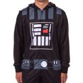 thumbnail image 3 of Star Wars Hooded Union Suit | Men's Darth Vader Adult Fleece Caped Costume Pajama Footless Sleeper for Men & Women, 3 of 8