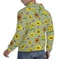thumbnail image 6 of Honeii Sage Green With Sunflowers Pattern Mens Hoodies Men's Loose Sleeve Sweatshirt,Pullover Hooded Sweatshirt for Men,Essentials Hoodie-3X-Large, 6 of 7