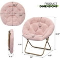 thumbnail image 3 of Faux Fur Chair, Folding Chair Soft Lounge Chair, Portable Moon Chair for Bedroom, Dorm Rooms, Apartments, Lounging, Garden and Courtyard(Pink), 3 of 15