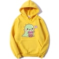 thumbnail image 3 of Sudaderas con capucha de dinosaurio de té Boba Kawaii para mujeres y hombres, sudadera informal, ropa de lana de invierno, Jersey estético coreano de manga larga, 3 of 5