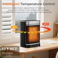 thumbnail image 3 of OSTBA Portable Space Heater for Indoor Use, 1500W Ceramic Electric Heater with ECO Thermostat, 70° Oscillation, Remote & 24H Timer, Safe Quiet Room Heater for Bedroom, Office, Desk, ETL Listed, 3 of 7