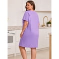 thumbnail image 5 of FEREMO Womens Plus Size 100% Cotton Short Sleeve V Neck Nightgown Ladies Sleepwear, 5 of 9