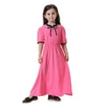 thumbnail image 2 of MUXiin Arabic Thobe For Muslim Girls Dresses Robes Long Sleeve Ruffle Kaftan Solid Color Dubai Clothing for 10-11 Years, 2 of 7