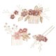 thumbnail image 3 of Juego de peines de moda hechos a mano de boda de 4 piezas, tocado de novia de flores, accesorios para el cabello, peine de novia con diamantes de imitación, horquilla nupcial, horquilla de boda, 3 of 8
