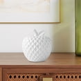thumbnail image 2 of Estatua de cerámica de manzana, artesanía artística, adorno de escritorio creativo coleccionable simple para Blanco, 2 of 6
