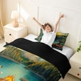 thumbnail image 3 of Manfei Kawaii Animal Bear Deer Twin Bedding for Boys Girls,Kids Teens Lake Life Happy Camping Duvet Cover Set,2pcs,No Comforter,Black Reversible,Microfiber Bedroom Decor, 3 of 6