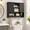 Black-31.5"W × 7.9"D × 25.6"H-Striped, variant on White Striped Bathroom Wall Cabinet, 31.5"W × 11.8"D × 25.6"H with Doors and Hooks