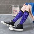 thumbnail image 5 of Naloa Beautiful Purple Snowflakes Knee Socks, High Socks Long Stretchy Sock Women Knee High Stocking, Long Socks for Women, 5 of 6